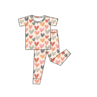 Ensemble de vêtements western vintage pour fille, manches courtes, taille haute, pyjama avec logo personnalisé