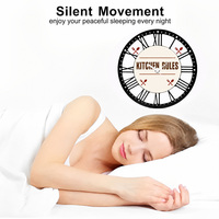 Horloge murale en métal, décoration de cuisine, règles de la cuisine, chiffres romains silencieux, décoration de salle à manger, cadeau personnalisé pour une nouvelle maison