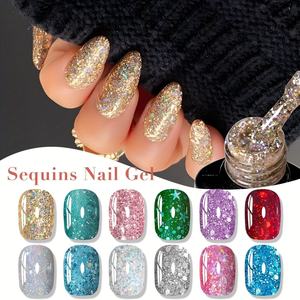 Ensemble de vernis à ongles en gel scintillant pour fêtes et Nouvel An - Rouge, Vert, Bleu, Rose et plus encore |   Vernis à ongles LED Soak Off pour des couleurs vibrantes - Product Image 1