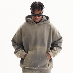 500gsm Boxy cắt thời trang dạo phố quần áo in ấn Mens quá khổ thêu hoodie tùy chỉnh không có chuỗi hoodie cho mùa đông mặc - Product Image 2