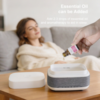 Diffuseur d'huile essentielle, haut-parleur d'horloge domestique diffuseur d'arôme humidificateur ultrasonique à brume froide avec fonction de lecteur de musique