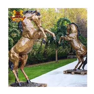 Estatua de caballo corriendo de bronce grande antiguo al aire libre estatua de bronce escultura de tamaño natural