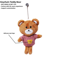 Promotion pas cher Mini porte-clés en peluche jouet 10cm doux ours en peluche OEM logo peluches sac pendentif porte-clés peluche Anime poupée pour enfants