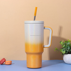 Taza aislada de acero inoxidable 304 de gran capacidad con mango de doble color 40 oz Rainbow Gradient Ice <span class=keywords><strong>Bully</strong></span> Cup Office Cup - Product Image 4