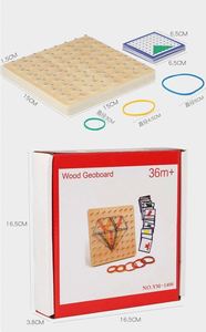 Cartes de modèles éducatifs, élastiques, planches géométriques en bois, jouets Montessori en bois - Product Image 6