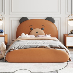 <span class=keywords><strong>Lit</strong></span> pour enfants nordique garçons filles dessin animé créatif <span class=keywords><strong>lit</strong></span> simple 1.5m 1.2 moderne Simple lumière luxe en bois massif en cuir <span class=keywords><strong>lit</strong></span> doux - Product Image 3