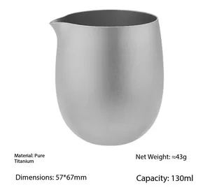 Decantador de Vino de Titanio, Vaso Medidor de 130 ml con Resistencia a la Corrosión, Ligero, Plateado, Clásico, para Hombre, Set de Regalo para Bar - Product Image 1