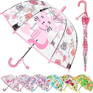 Parapluie à bulles coupe-vent pour enfants Bon marché Vêtements de pluie Dôme de sécurité transparent Poignée et cadre en tissu pour garçons et filles Métal Plastique Moderne