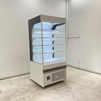 Réfrigérateur vitrine à rideau d'air certifié ISO pour supermarché, présentoir réfrigéré ouvert pour légumes et fruits