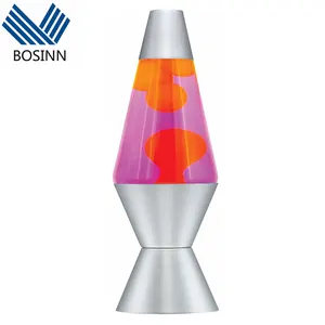 Lámpara de Lava Grande de 27 pulgadas, luz de noche púrpura y naranja líquida, brillo de Color cera para Festival