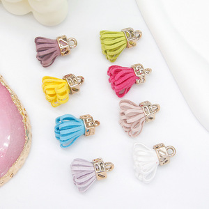 Pendentif multicolore en tissu à franges tricoté à la main pour accessoires de bijoux DIY - Product Image 4