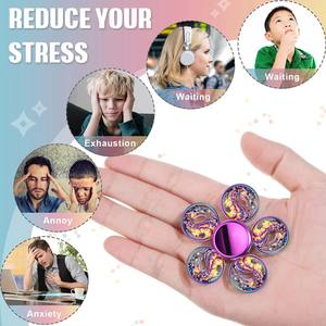Offre Spéciale arc-en-ciel éblouissant heptagonal main <span class=keywords><strong>Spinner</strong></span> Gyro Fidget jouet Anti-Stress en alliage de Zinc en plastique pour garçons enfants modèle personnalisé - Product Image 2
