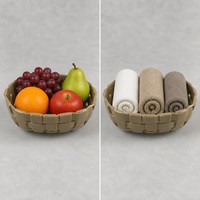 Panier de service en céramique tissé à la main, bol à fruits en céramique émaillée taupe, plateau de rangement polyvalent pour mariage, maison, cuisine, cadeau