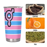 Gobelet isotherme en acier inoxydable 20 oz personnalisé (thème transgenre et gay, design Captain John) pour les trajets urbains, les moments de café au bureau