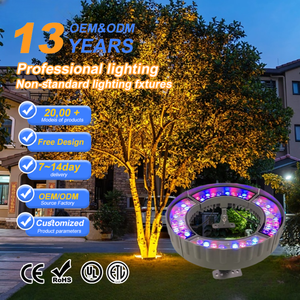 Lampada LED RGB DMX512 IP67 AC/DC <span class=keywords><strong>per</strong></span> Esterni, Corpo in Alluminio, Illuminazione ad Anello <span class=keywords><strong>per</strong></span> <span class=keywords><strong>Alberi</strong></span> e Giardini - Product Image 1