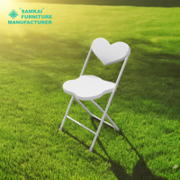 SAMKAI ZDY-F003 événement utiliser amour trèfle à quatre feuilles en plastique chaise pliante banquet location de fête empilable forte couleur porteuse