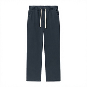 Pantalon décontracté pour homme, taille haute, style minimaliste, respirant, absorbant l'humidité, avec poches latérales, coupe large, effet vieilli, vente en gros - Product Image 3