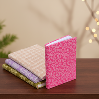 Ensemble de carnets en tissu de qualité supérieure avec motifs floraux texturés, ensemble de papeterie cadeau pour le bureau et l'école