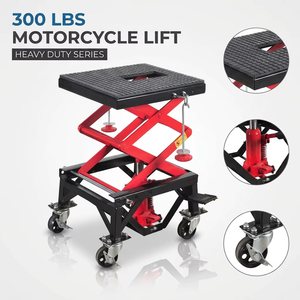 Sollevatore per Moto da 135 kg con 4 Ruote Girevoli, <span class=keywords><strong>Cavalletto</strong></span> per Riparazione Moto da Cross e Fuoristrada, per Officina e Garage - Product Image 1