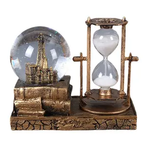 Time Crystal Ball Creative Display Hourglass Eiffel Tower vintage gift