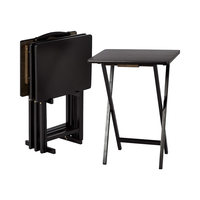 Table de service pliante rectangulaire en bois, portable, moderne, pour TV, dîner, rangement, 4 pièces, 15 pouces x