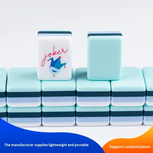 Tuiles de Mahjong étrangères <span class=keywords><strong>Ocean</strong></span> Breeze au bout des doigts, ensemble de Mahjong américain en acrylique minimaliste Azure à 4 couches - Product Image 3