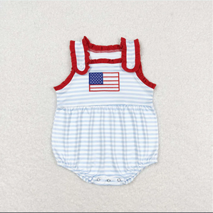 Baby Girls Flag 4th Of July Sibling Rompers <b>Clothes</b> Sets - Product Image 4