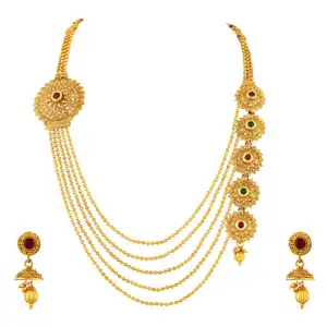 En gros Indien Kundan Polki Bijoux Traditionnel 18 K Or Antique Mariage Mariée Multi-couches Collier Bijoux