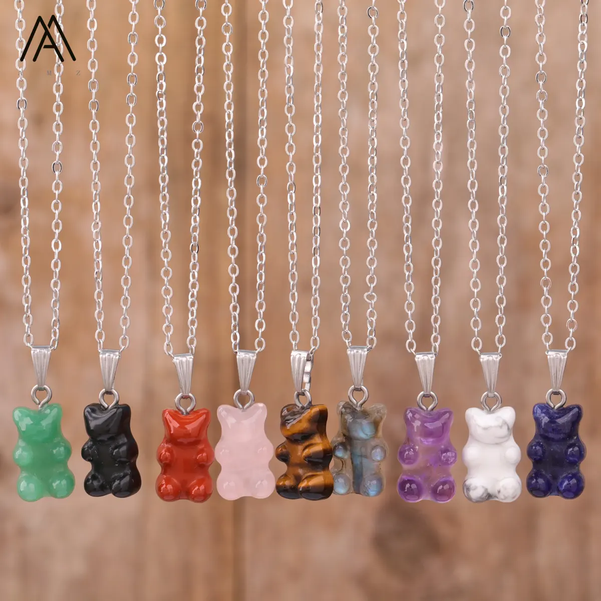 Mini Crystal Bear Necklace Cute Pendant Choker Fashion Jewelry for Children Kid Birthday Gift