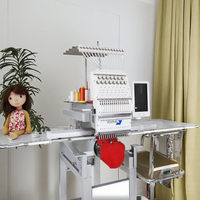 Nouvelle machine à broder automatique informatisée à tête unique avec écran tactile de 10 pouces, multifonction, 1200 tr/min, pour usage domestique