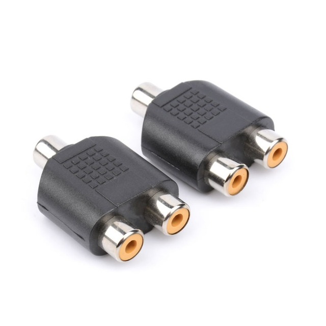 RCA Female to Dual RCA Female Audio and Video Y Splitter Adapter Connection Plug Lotus AV Connector