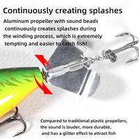 3 pak Set umpan pancing Whopper Plopper, untuk umpan pancing Bass plassol Topwater umpan dengan kotak baling-baling traktor mengapung buatan