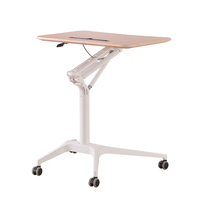 Bureau mobile pour ordinateur, table à vérin à gaz, bureau avec pieds en aluminium, table de travail réglable