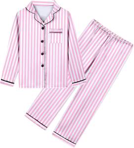 Ensembles de vêtements pour filles 2025 Meilleures offres Printemps Hiver à manches longues Filles Garçons Pyjamas Col rond Respirant Ensembles de vêtements pour filles soyeux - Product Image 4