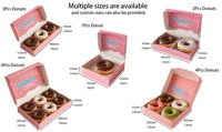 Boîte d'emballage en papier de luxe pour pâtisseries, personnalisable avec logo, pour donuts et biscuits, avec options de pelliculage brillant ou mat et gaufrage