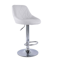 Chaise de bar rembourrée matelassée pivotante à 360° avec réglage en hauteur et repose-pieds pour café, pub et usage domestique