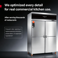 Réfrigérateur-Congélateur Vertical Professionnel 4 Portes en Acier Inoxydable pour Cuisine Commerciale - Équipement de Réfrigération pour Restaurant