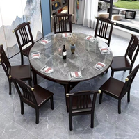 Table à manger rectangulaire transformable en ronde et chaises Bjflamingo, table à manger en marbre avec chaises