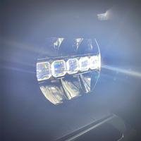 Feux de route LED Aurora 2026, 7 pouces, 8141 lm, faisceau haut et bas, 4x4, avec feux de position blancs et jaunes, IP68, 100 W