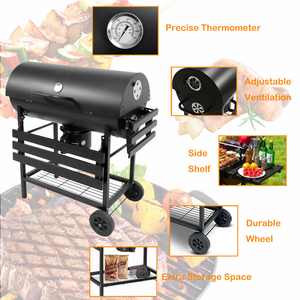 Griglia <span class=keywords><strong>BBQ</strong></span> <span class=keywords><strong>in</strong></span> Acciaio Stile Coreano Premium Resistente con Affumicatore Offset, Rivestimento <span class=keywords><strong>in</strong></span> Polvere, Fusto <span class=keywords><strong>in</strong></span> <span class=keywords><strong>Ghisa</strong></span>, Carrello Pieghevole per Carbonella CE - Product Image 3