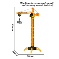 Grúa Torre de Construcción de Metal RC de 2.4G y 6 Canales, Juego de Bricolaje con Elevación Simulada y Rotación de 360° para Niños, Juguete de Camión con Control Remoto