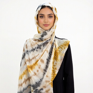 Nouveau design en gros – <span class=keywords><strong>Foulard</strong></span> Khimar en rayonne modal tie-dye personnalisé, hijab en viscose et coton, voile imprimé, châle en mousseline pour femme - Product Image 1