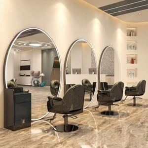 Equipo de Salón 2024, Otros Muebles de Salón, Estaciones de Barbería de Doble Cara, Espejo para Peinado, Estación de Salón con Luces - Product Image 5