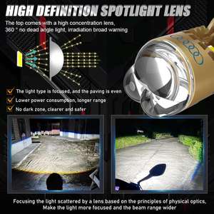 Lampu Proyektor LED T8 Pro H4 Mini LED Laser Lens Retrofit 150W Canbus Lampu LED Mobil H4 Proyektor Lampu Depan LED - Product Image 3