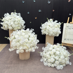 Boule de fleurs de Delphinium de haute qualité, rose blanche et marron, centre de table, boule florale de 80 cm pour mariage, Saint-<span class=keywords><strong>Valentin</strong></span>, décoration de fête - Product Image 2