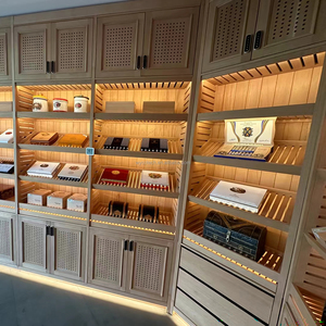 Vitrine à cigares électrique à LED en bois de cèdre espagnol avec serrure intelligente, température et humidité réglables, personnalisable - Product Image 3