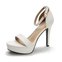 Sandales à talons hauts élégantes en PU imperméable, plateforme 12 cm, bout ouvert, à enfiler, pour mariage, été, légères