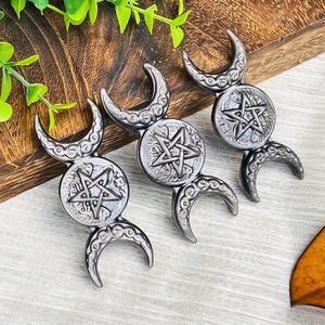 Vendita calda artigianato di cristallo di alta qualità pietra di guarigione intagliato in argento ossidiana oro ossidiana il <span class=keywords><strong>sole</strong></span> luna e stelle per la decorazione - Product Image 2