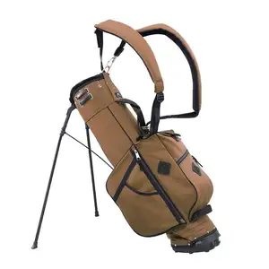 Retro custom design brown canvas stand golf bag