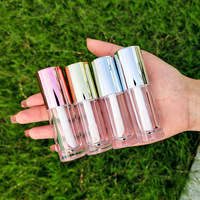 Tubes de gloss à lèvres ronds roses personnalisés avec logo, faible MOQ, emballage de tubes de gloss à lèvres avec boîte et logo